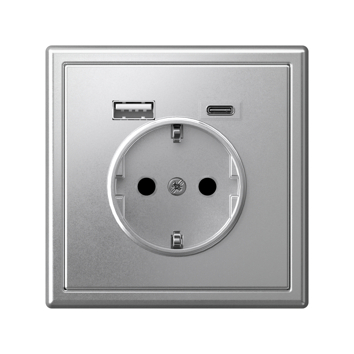 ARTGALLERY РОЗЕТКА 16А с 2 USB A+C, 5В/2,4А/3,0А, 2х5В/1,5А, механизм, АЛЮМИНИЙ