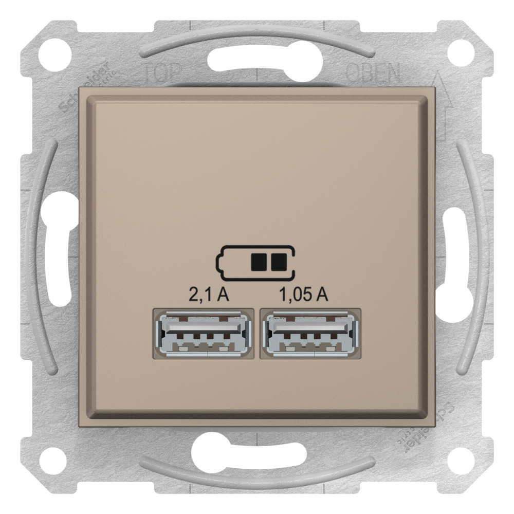 SDN2710268 - SEDNA USB РОЗЕТКА, 2,1А (2x1,05А), ТИТАН