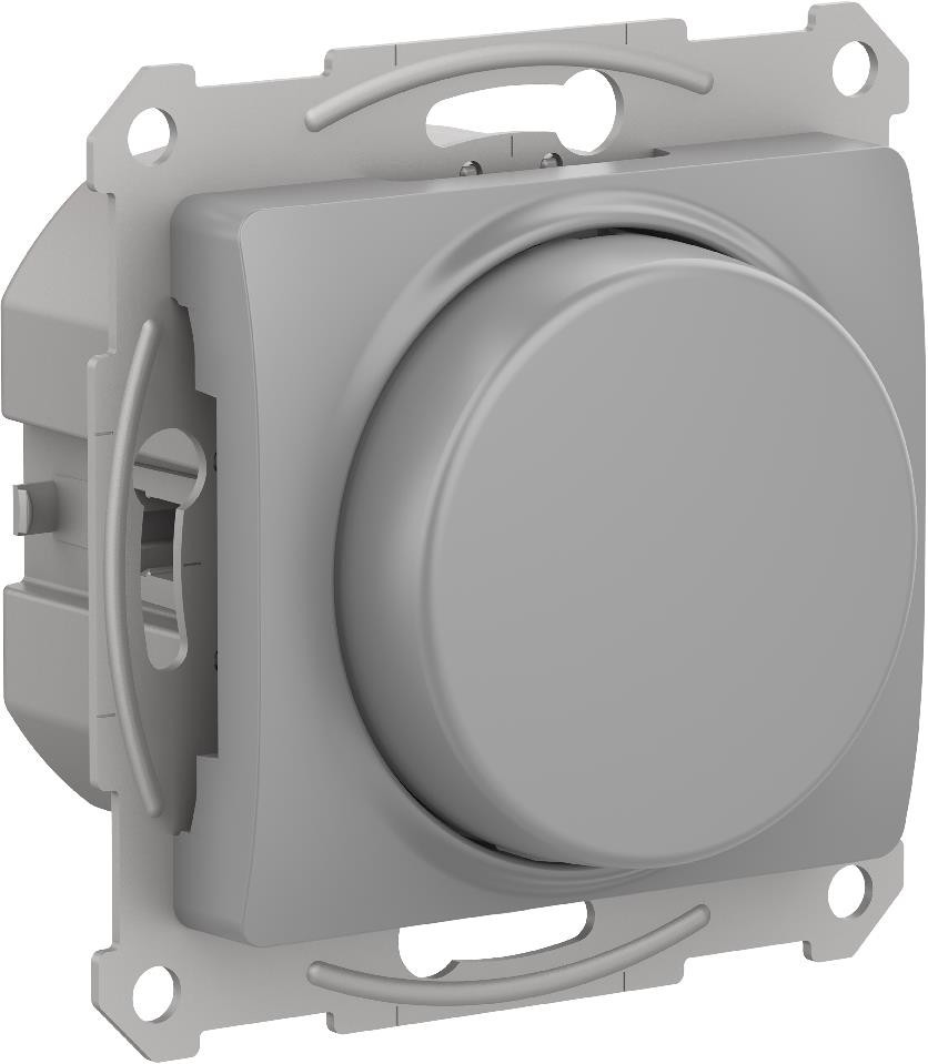 GLOSSA СВЕТОРЕГУЛЯТОР (диммер) поворотно-нажимной, LED, RC, 400Вт, механизм, АЛЮМИНИЙ