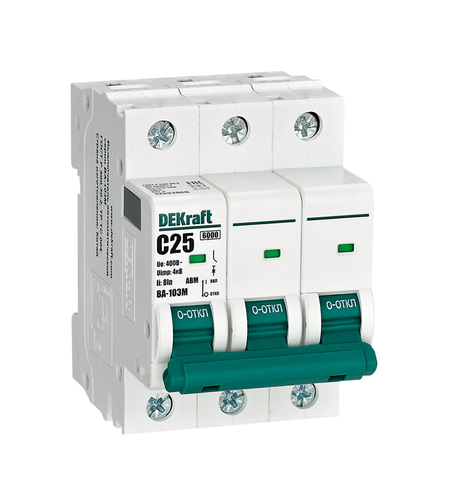 Автоматический выключатель ВА-103М 3P 25А C 6кА без теплозащиты