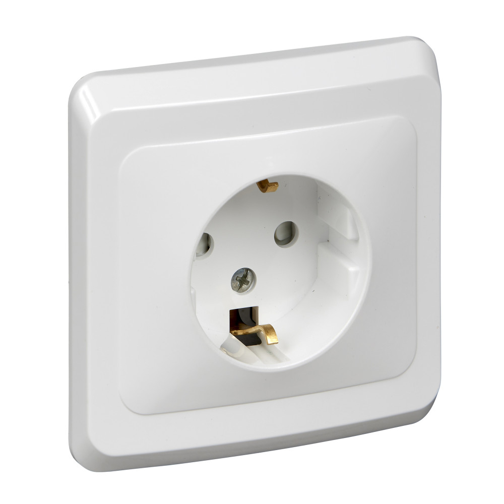 ЭТЮД С/У РОЗЕТКА с заземлением со шторками, 16А 250B, БЕЛЫЙ