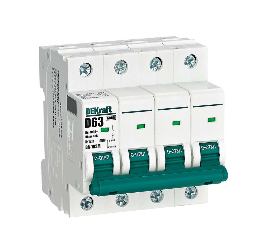 Автоматический выключатель ВА-103М 4P 63А D 6кА без теплозащиты