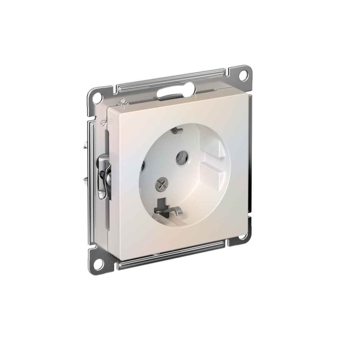 ATLASDESIGN РОЗЕТКА с заземлением без шторок, 16А, механизм, ЖЕМЧУГ