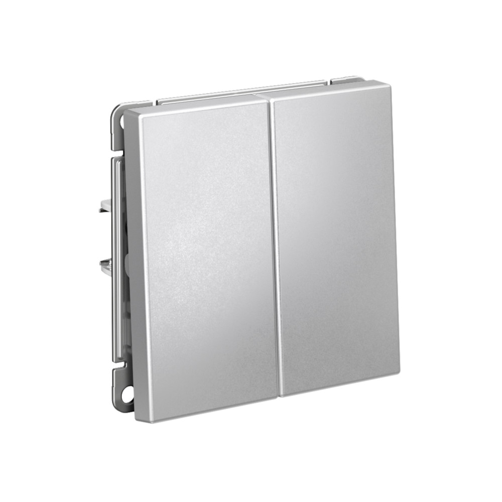 ARTGALLERY 2-клавишный ВЫКЛЮЧАТЕЛЬ, сх.5, 10АХ, механизм, АЛЮМИНИЙ