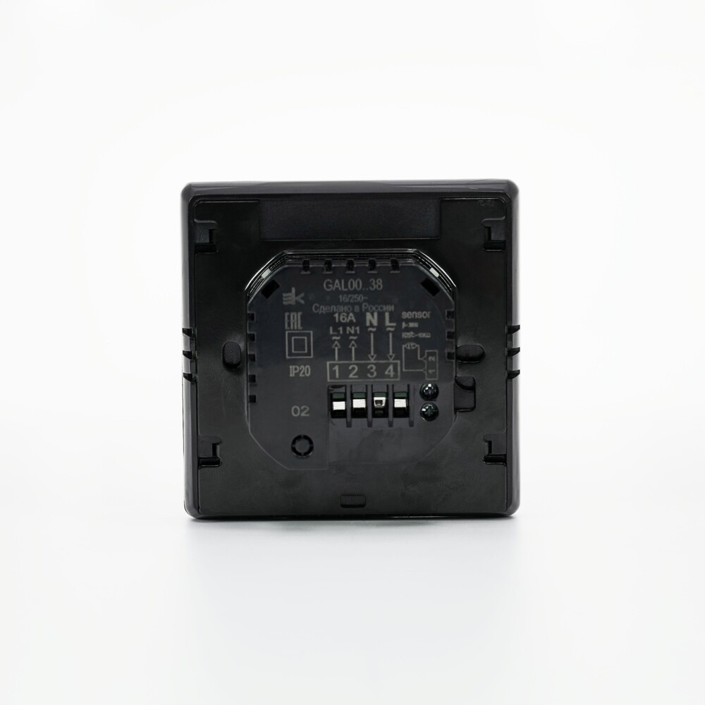 ARTGALLERY ТЕРМОСТАТ Wi-Fi электронный для теплого пола, 16A, в сборе, ЧЁРНЫЙ