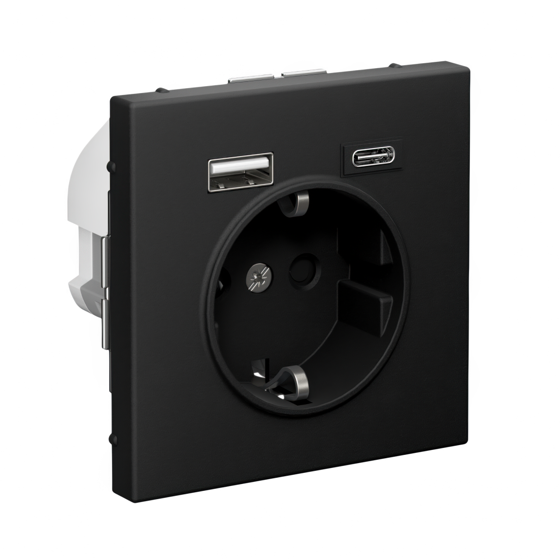 ARTGALLERY РОЗЕТКА 16А с 2 USB A+C, 5В/2,4А/3,0А, 2х5В/1,5А, механизм, КАРБОН