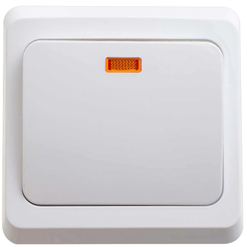 ЭТЮД С/У 1-клавишный ВЫКЛЮЧАТЕЛЬ с подсветкой 10 АХ, БЕЛЫЙ