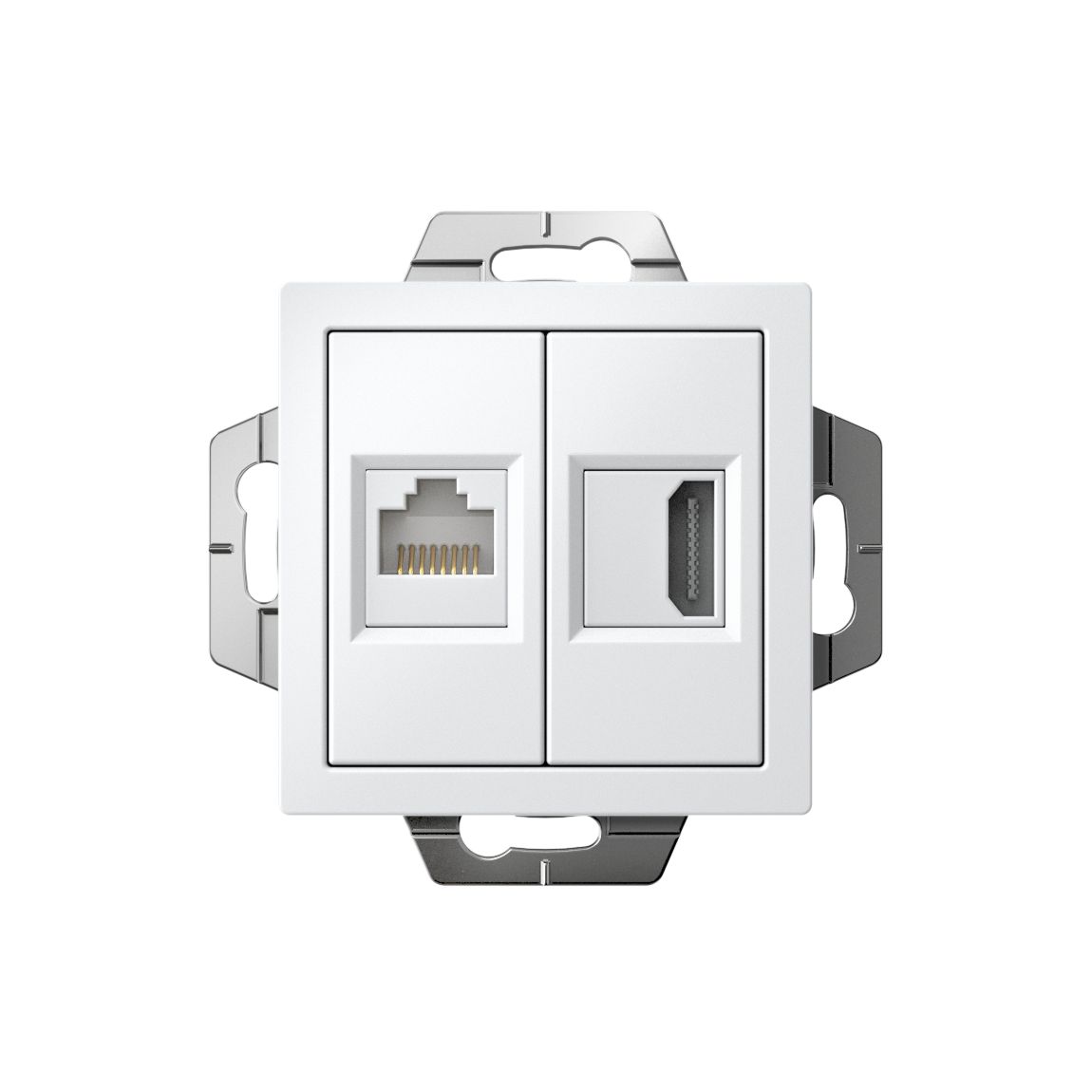 ATLASDESIGN РОЗЕТКА двойная HDMI+RJ45, кат. 5е, механизм, БЕЛЫЙ