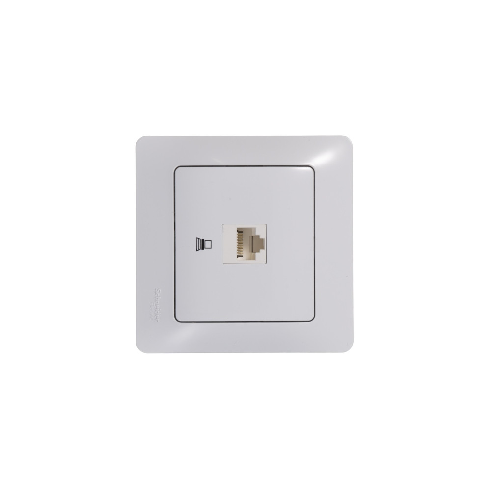 GLOSSA РОЗЕТКА компьютерная RJ45 кат. 5e, механизм, БЕЛЫЙ