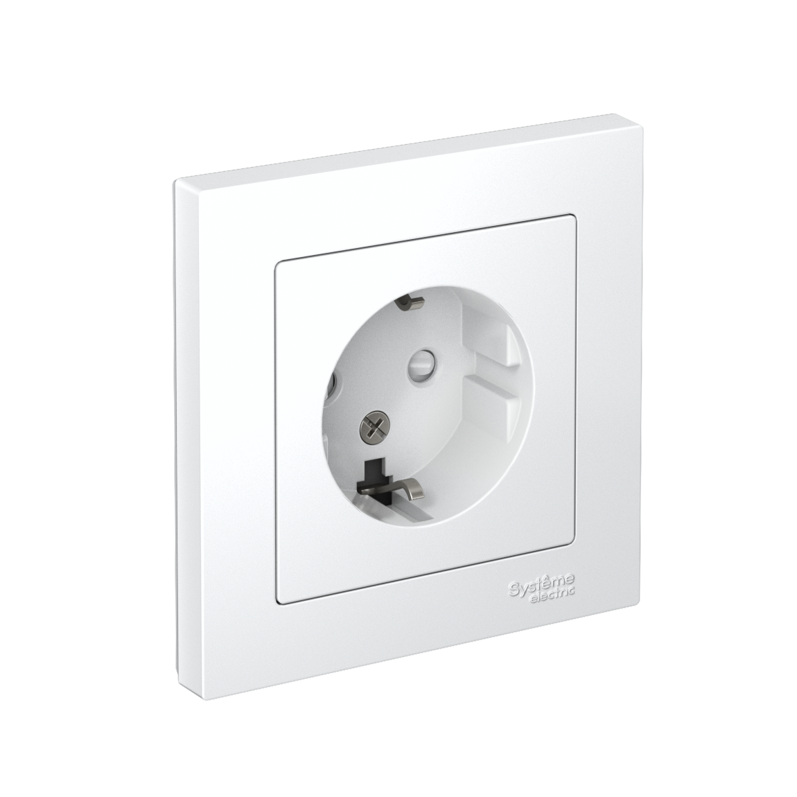 ATLASDESIGN РОЗЕТКА с заземлением со шторками, 16А, в сборе, БЕЛЫЙ