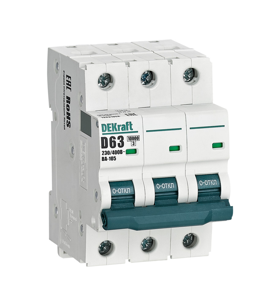 Автоматический выключатель ВА-105 3P 63А D 10кА