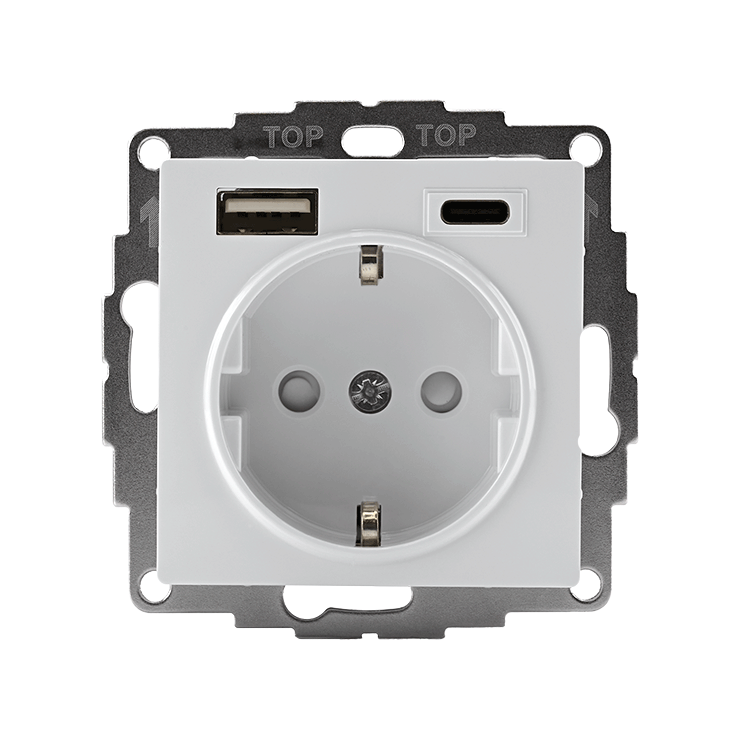 ATLASDESIGN РОЗЕТКА 16А с 2 USB A+C, 5В/2,4А/3,0А, 2х5В/1,5А, механизм, БЕЛЫЙ