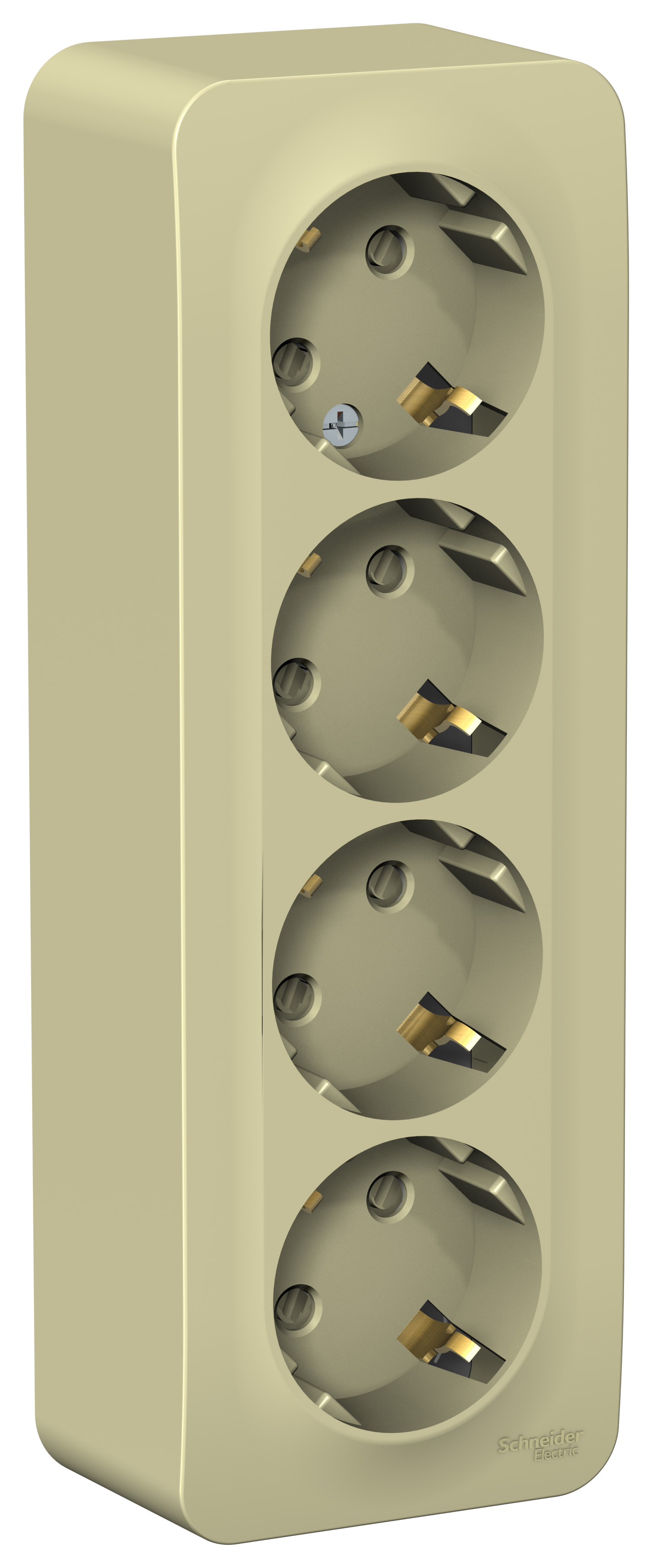 BLANCA О/У РОЗЕТКА 4-я с заземлением со шторками, ИЗОЛ.ПЛ., 16А, 250В, БЕЖЕВЫЙ