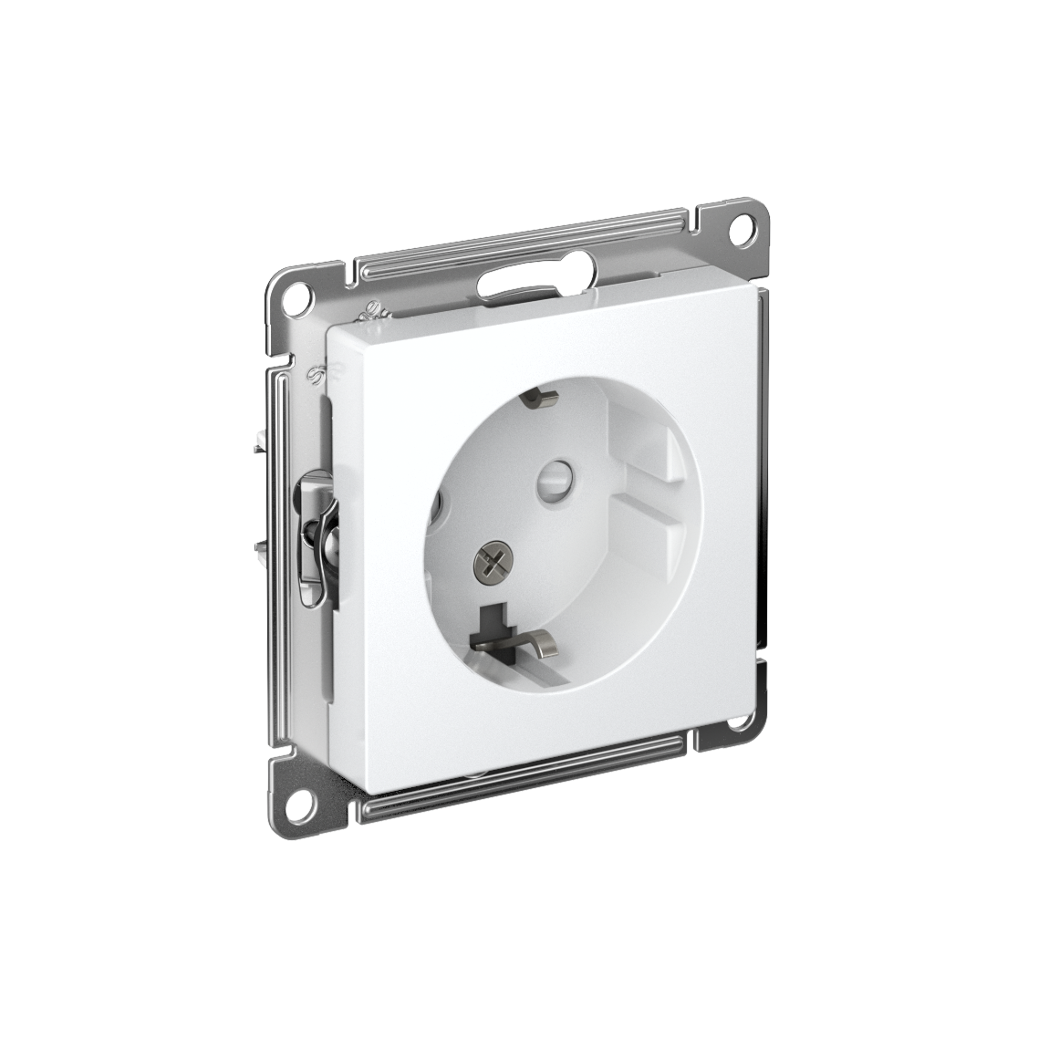 ATLASDESIGN РОЗЕТКА с заземлением со шторками, 16А, механизм, БЕЛЫЙ