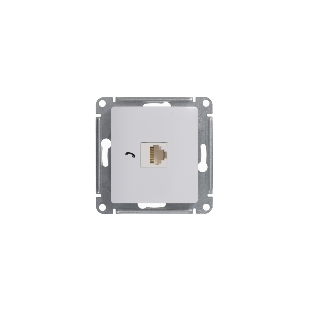 GLOSSA РОЗЕТКА телефонная RJ11, механизм, БЕЛЫЙ