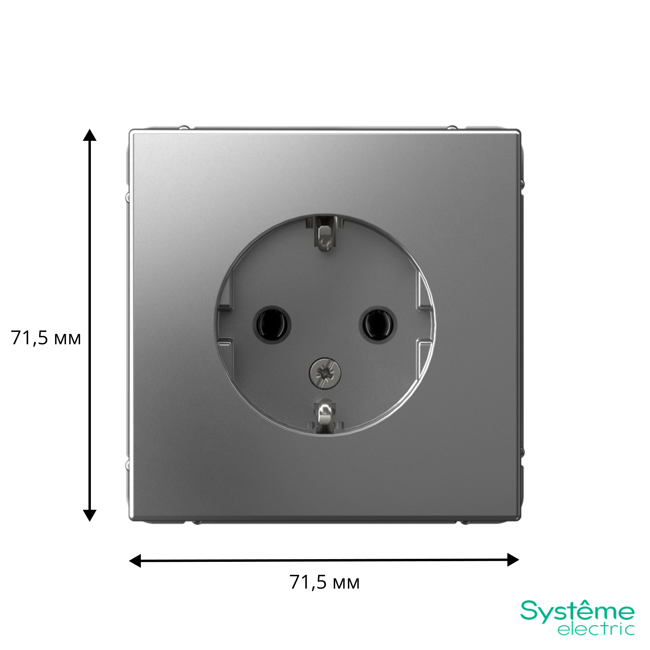 ARTGALLERY РОЗЕТКА с заземлением, 16А, механизм, СТАЛЬ