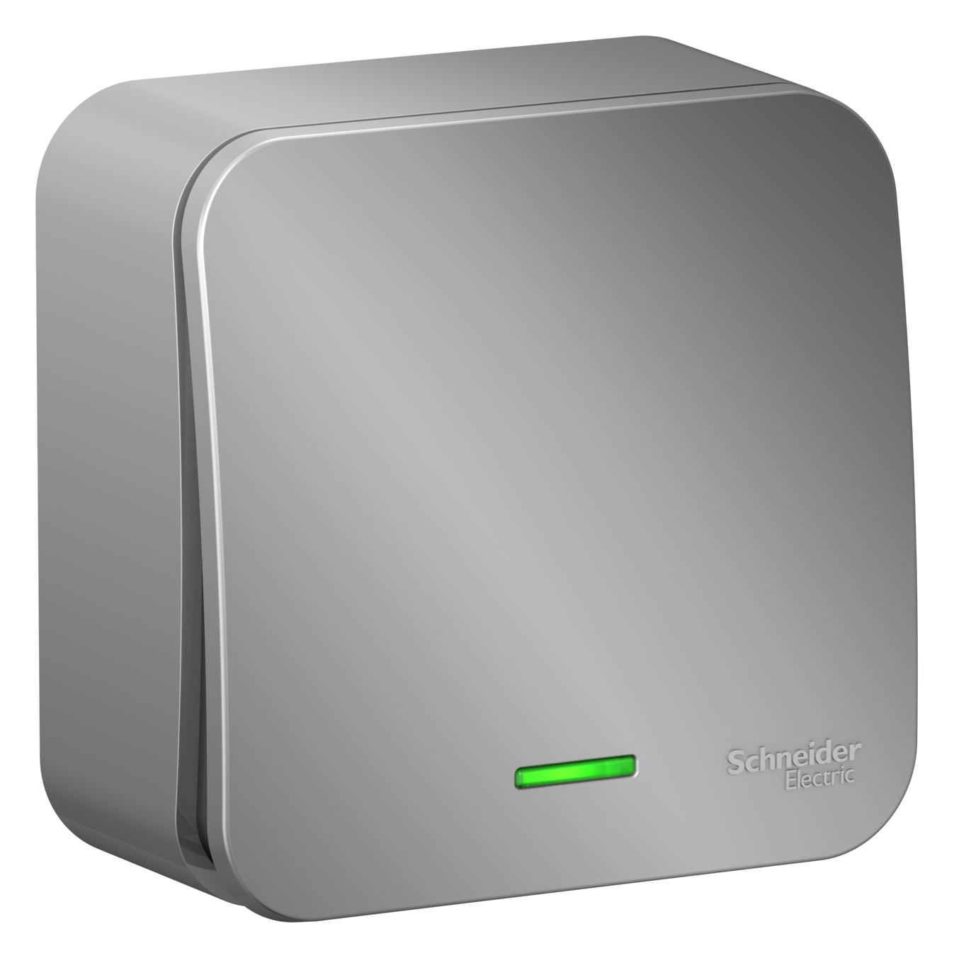 BLANCA О/У 1-клавишный ПЕРЕКЛЮЧАТЕЛЬ (сх.6) с подсветкой, ИЗОЛ.ПЛ, 10А, 250В, АЛЮМИНИЙ