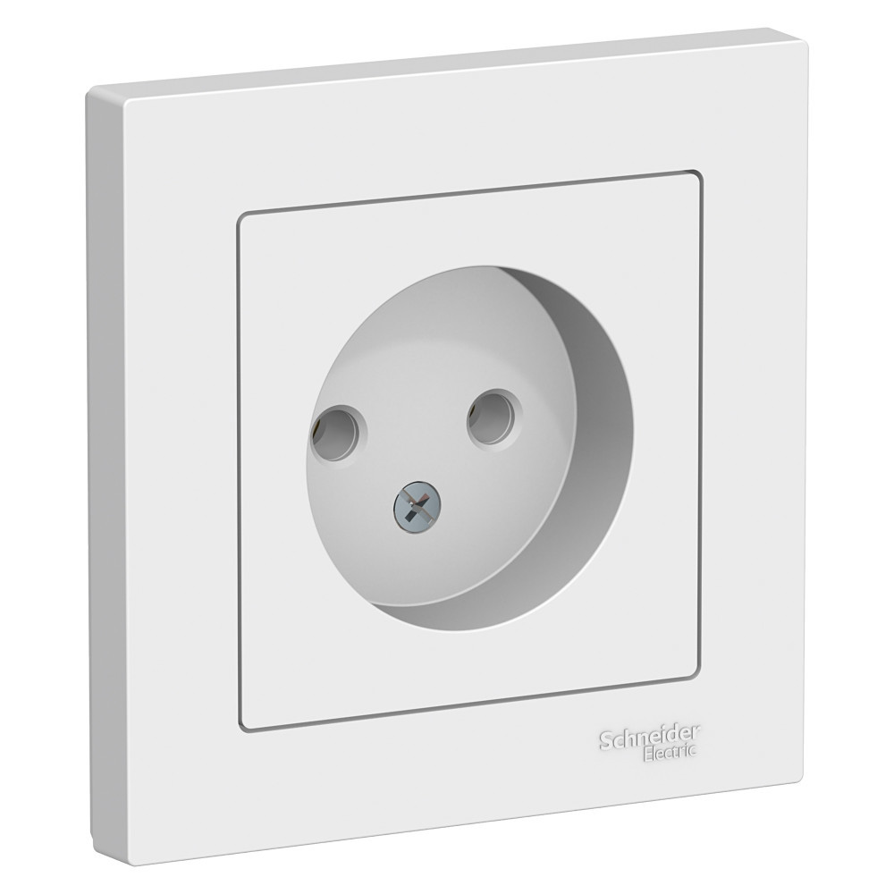 ATLASDESIGN РОЗЕТКА без заземления без шторок, 16А, в сборе, БЕЛЫЙ