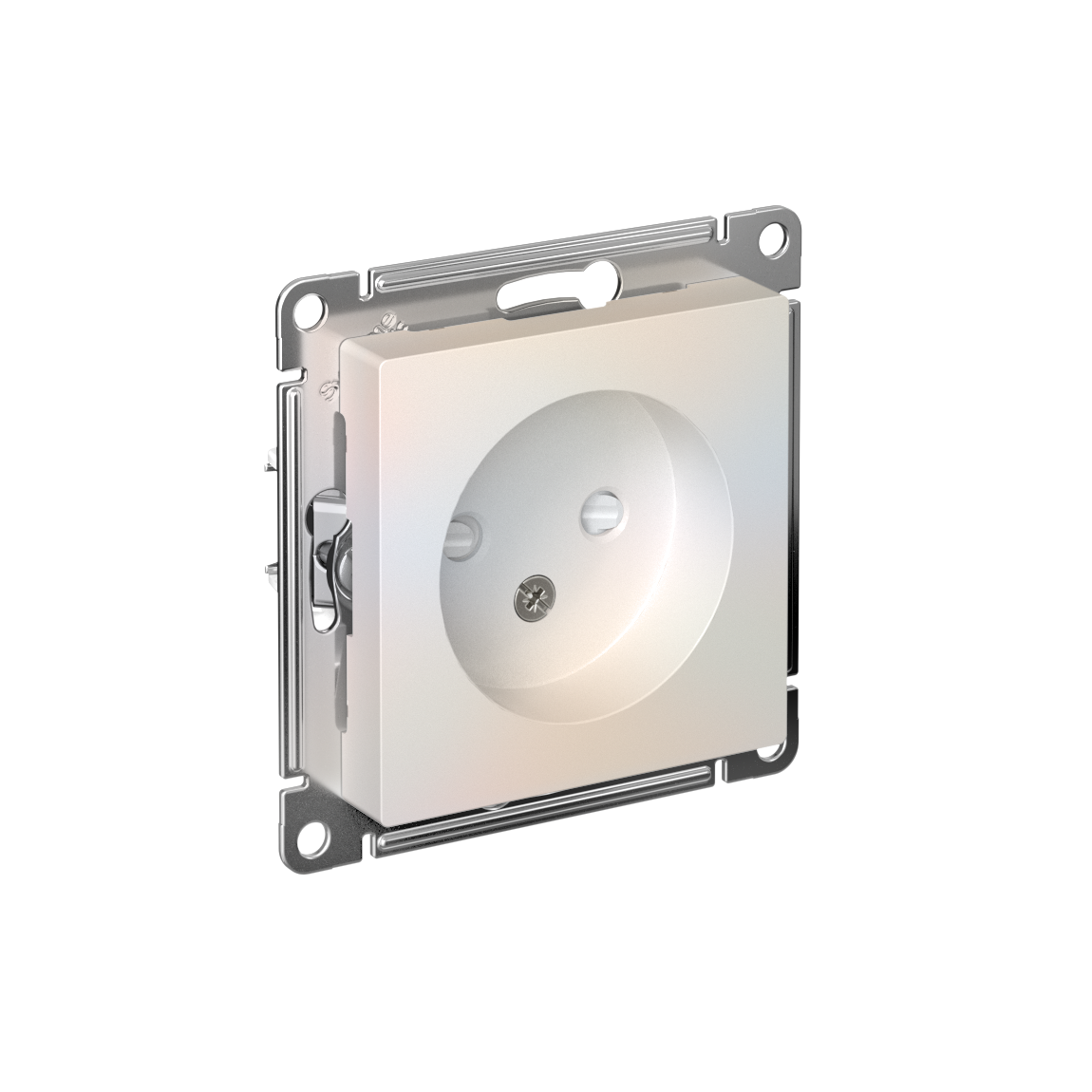 ATLASDESIGN РОЗЕТКА без заземления со шторками, 16А, механизм, ЖЕМЧУГ