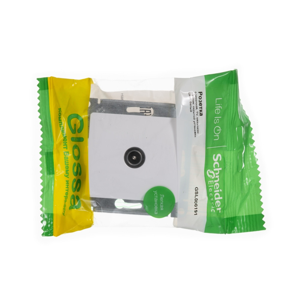 GLOSSA TV РОЗЕТКА оконечная 1дБ, механизм, БЕЛЫЙ