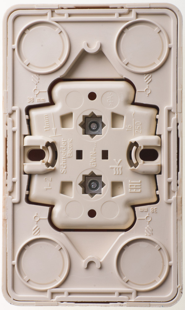 ЭТЮД О/У РОЗЕТКА двойная без заземления без шторок, 16А, 250B, СОСНА