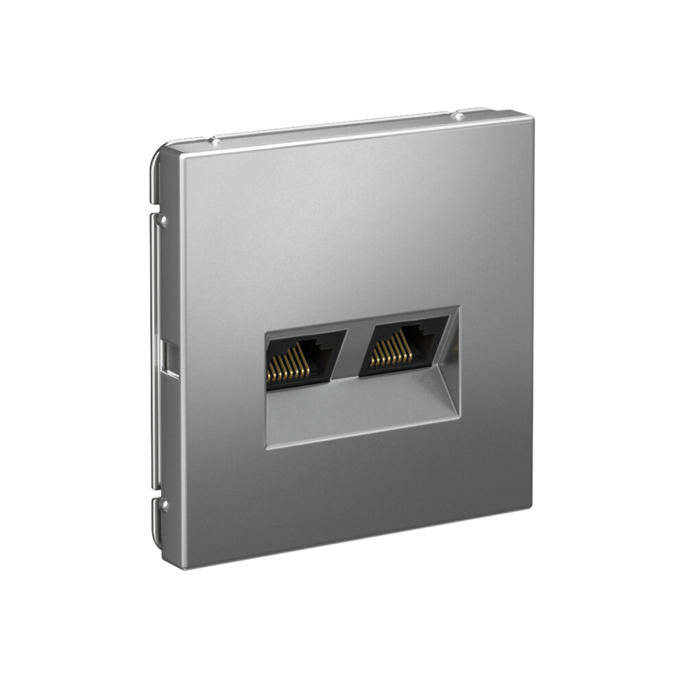 ARTGALLERY РОЗЕТКА двойная компьютерная RJ45+RJ45, кат.6А, механизм, СТАЛЬ