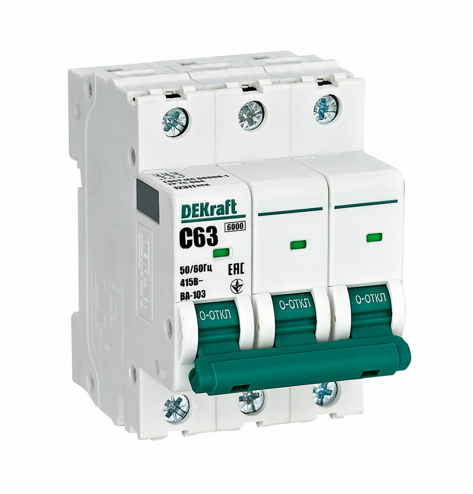 Автоматический выключатель ВА-103 3P 63А C 6кА новый