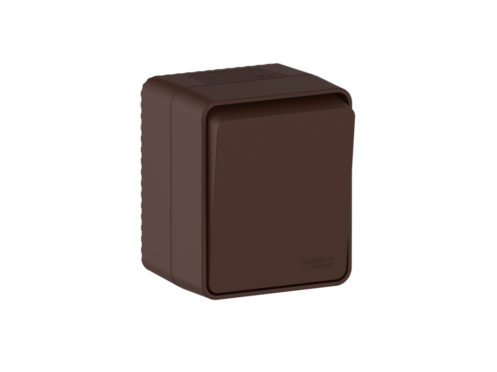ATLASDESIGN PROFI IP54 О/У 1-клавишный ПЕРЕКЛЮЧАТЕЛЬ, сх.6, 10АХ, КОРИЧНЕВЫЙ