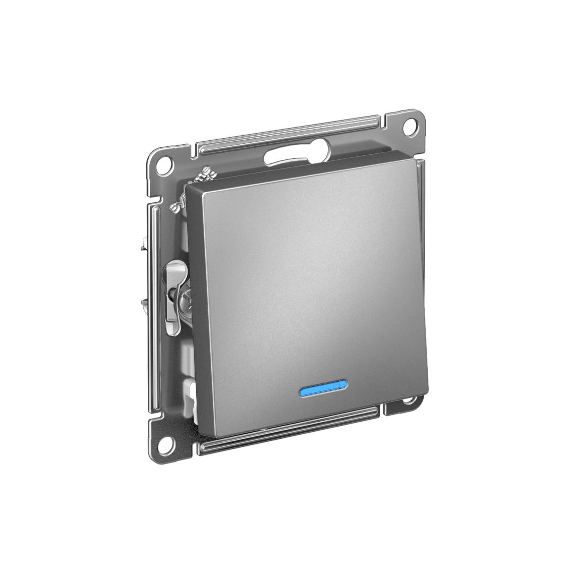 ATLASDESIGN 1-клавишный ВЫКЛЮЧАТЕЛЬ с подсветкой, сх.1а, 10АХ, механизм, СТАЛЬ