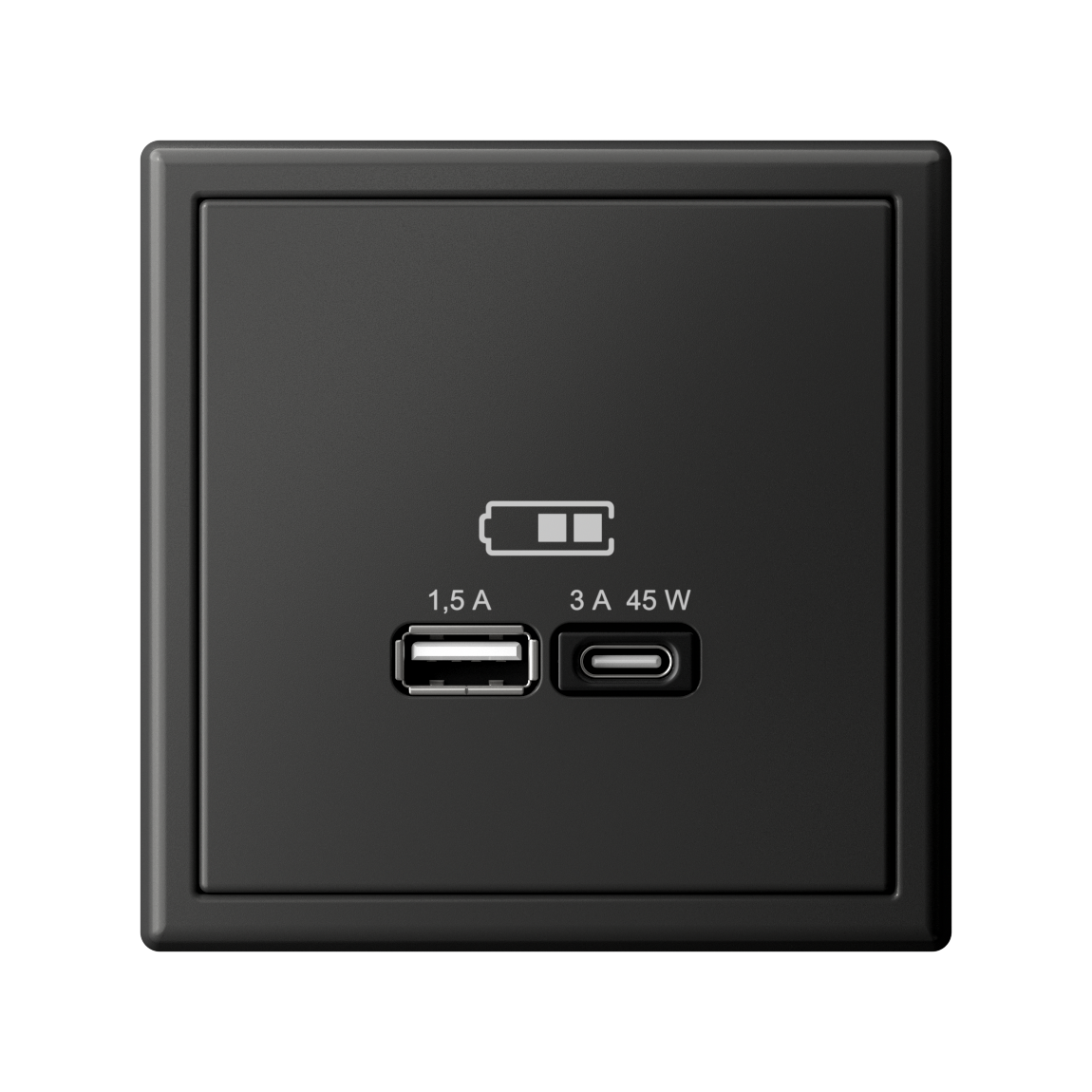 ARTGALLERY USB РОЗЕТКА A + тип-C 45Вт высокоскор.заряд. QC, PD, механизм, БАЗАЛЬТ