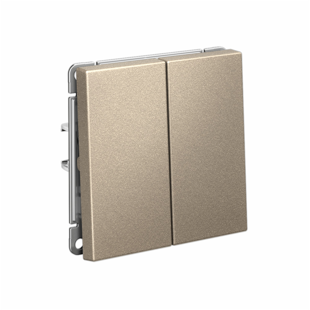 ARTGALLERY 2-клавишный ПЕРЕКЛЮЧАТЕЛЬ, 10АХ, механизм, быстрозажим. клем., ШАМПАНЬ