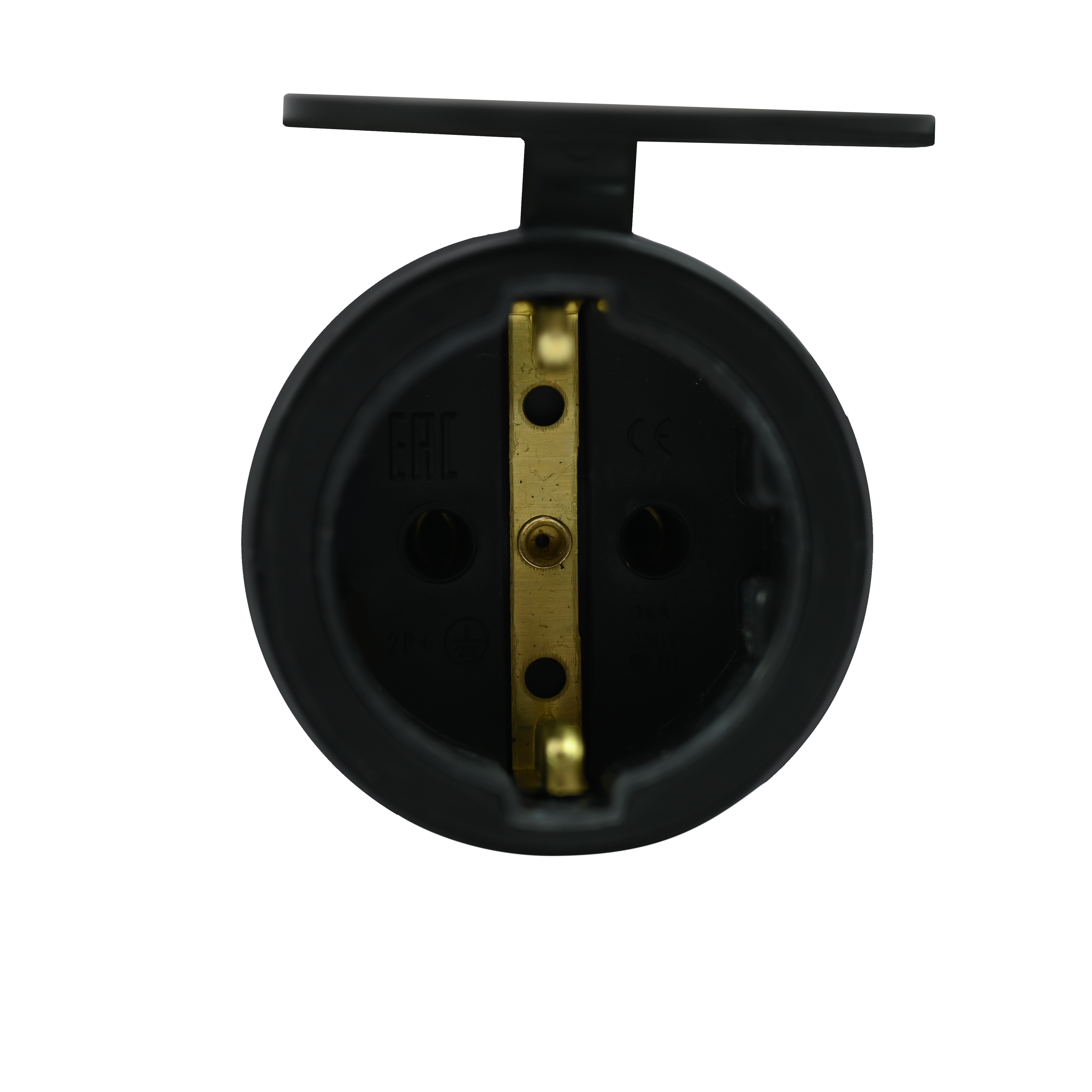 MULTISET Розетка 2К+З кабельная каучуковая 16 А/250 В IP44 ЧЁРНАЯ