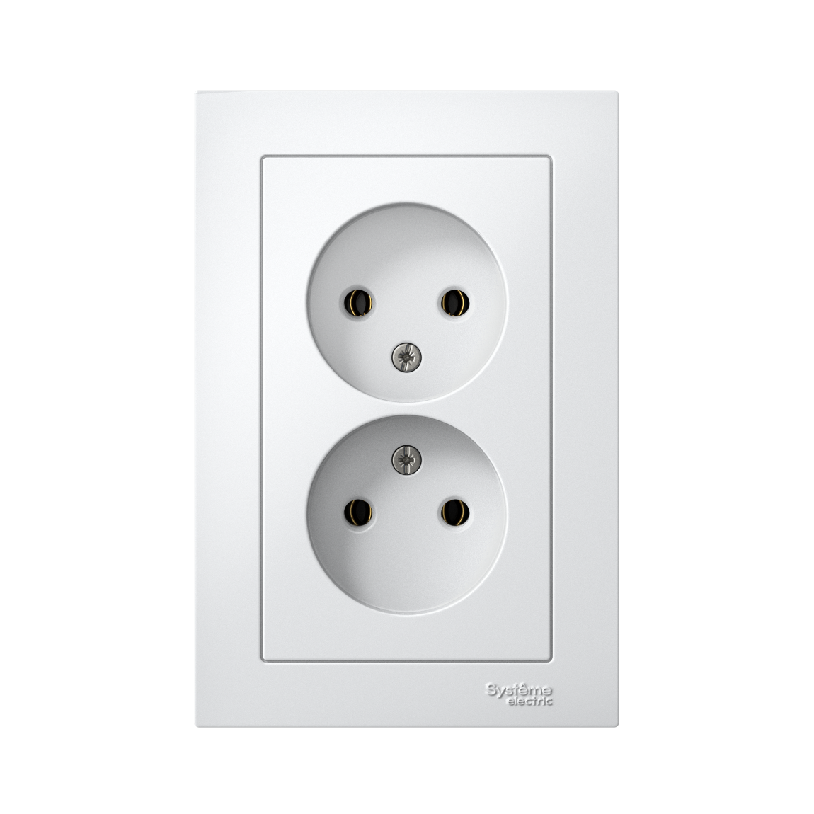 ATLASDESIGN РОЗЕТКА двойная без заземления, 16А, в сборе, ЛОТОС