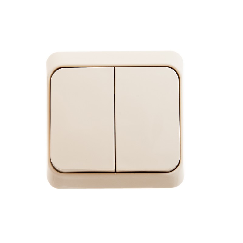 ЭТЮД С/У 2-клавишный ВЫКЛЮЧАТЕЛЬ 10 АХ, КРЕМОВЫЙ