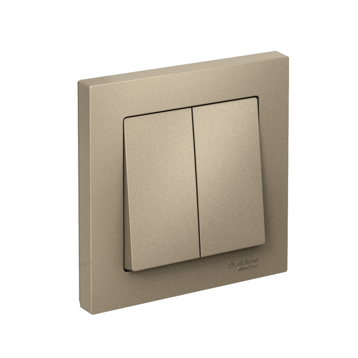ATLASDESIGN 2-клавишный ВЫКЛЮЧАТЕЛЬ, сх.5, 10АХ, в сборе, ШАМПАНЬ