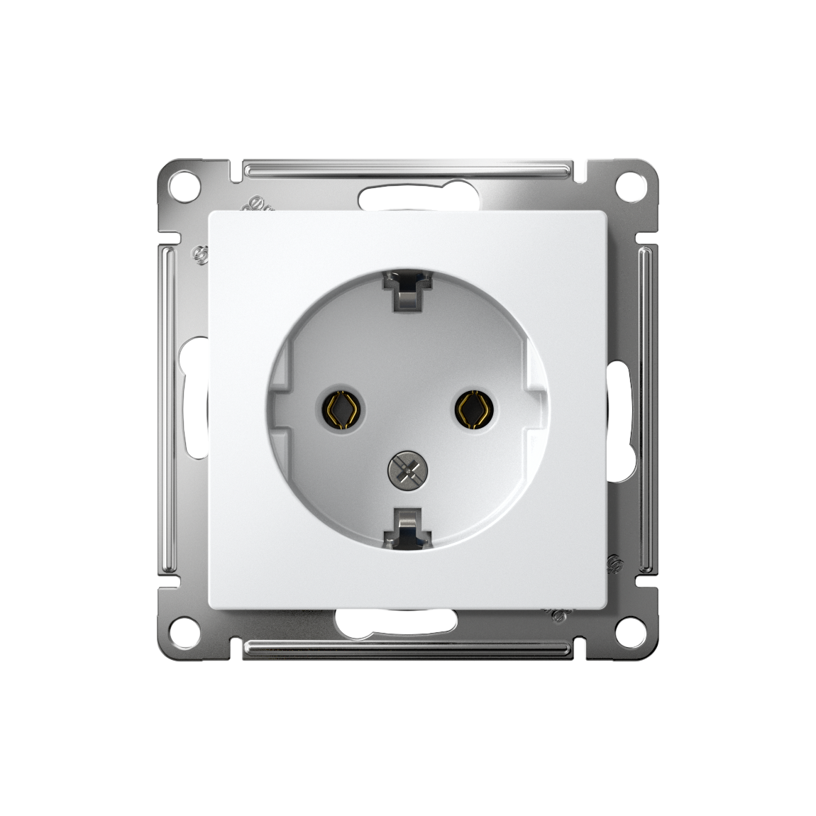 ATLASDESIGN РОЗЕТКА с заземлением без шторок, 16А, механизм, БЕЛЫЙ