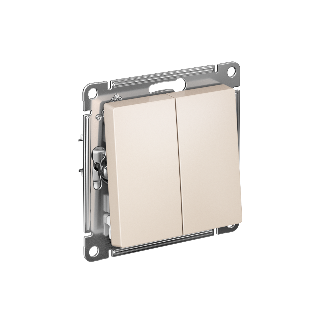 ATLASDESIGN 2-клавишный ВЫКЛЮЧАТЕЛЬ, сх.5, 10АХ, механизм, БЕЖЕВЫЙ