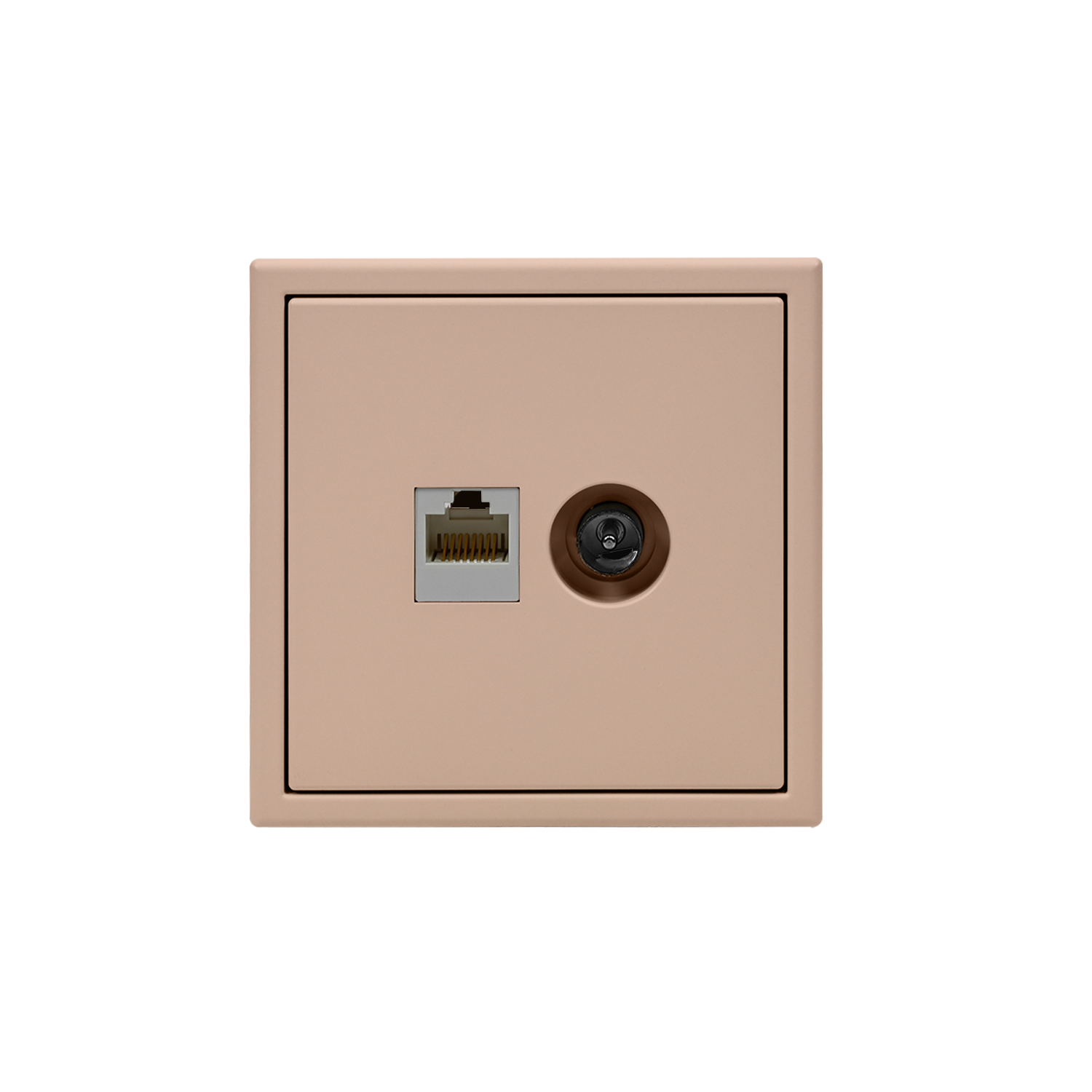 ARTGALLERY РОЗЕТКА двойная ТВ + компьютерная RJ45, кат. 5Е, ПЕСОЧНЫЙ