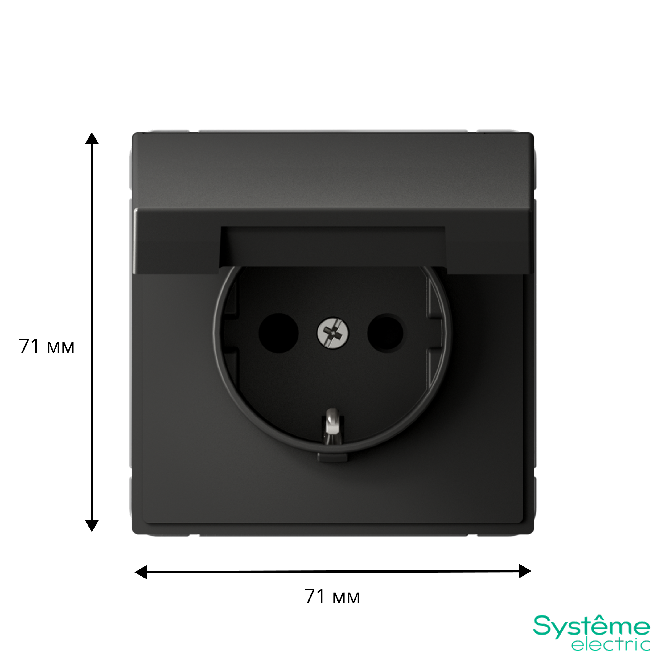 ARTGALLERY РОЗЕТКА с заземл. со шторк. с крышк., 16А, IP20,  механизм, быстрозажим. клем., БАЗАЛЬТ