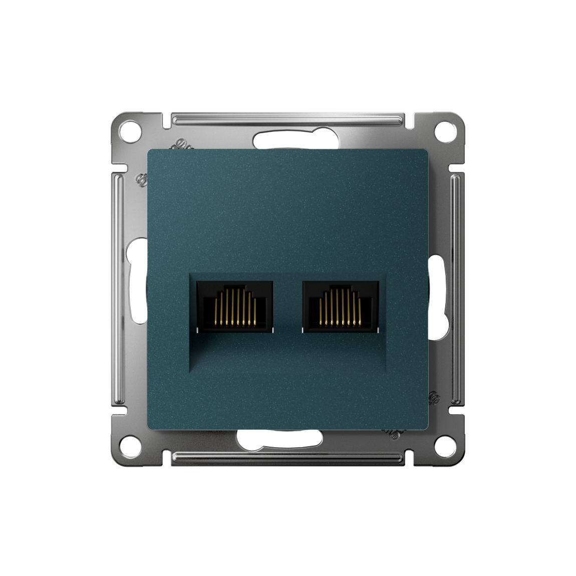 ATLASDESIGN РОЗЕТКА двойная компьютерная RJ45+RJ45 кат. 5e, механизм, ИЗУМРУД