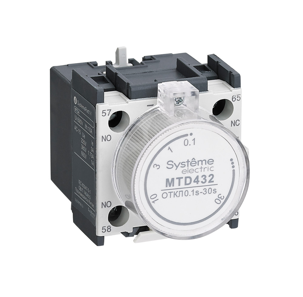 Фронтальный блок-контакт Systeme Electric MTD432 с задержкой отпускания 0.1-30 с для SystemePact MC1G/MC1E